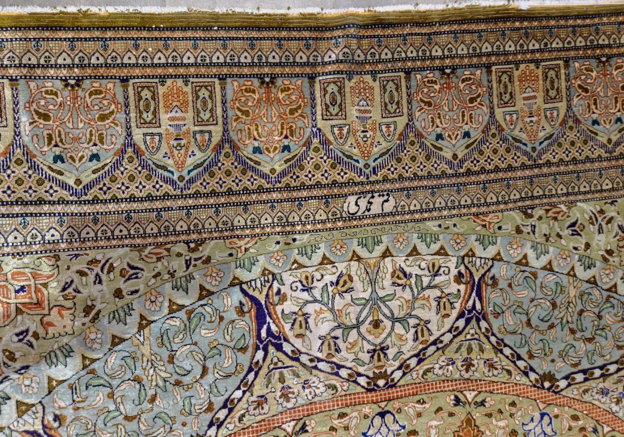 TAPPETO QUM PERSIANO 100% SETA FIRMATO MOHAMMADI MIS:203x133 CM - immagine 5