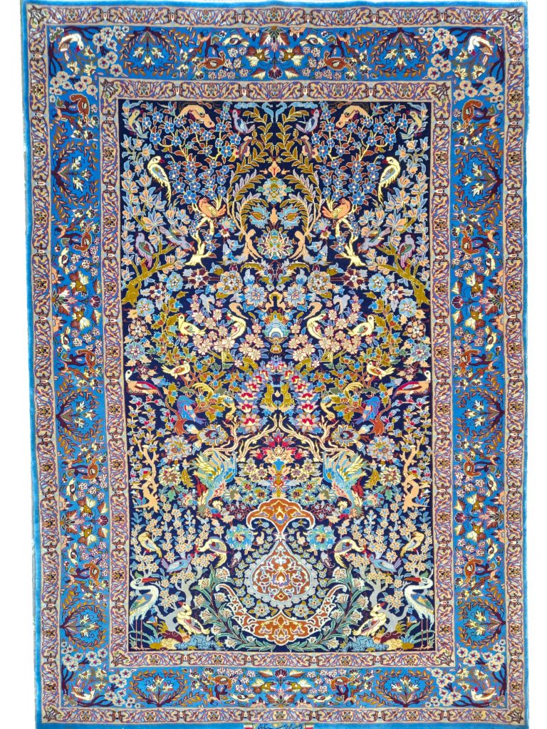 Tappeto Persiano Isfahan “Albero della Vita” Extra Fine – 240 × 155 cm