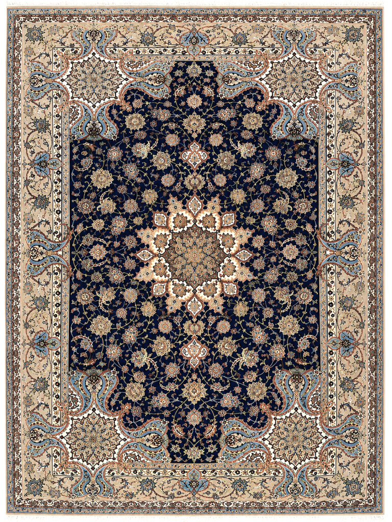 TAPPETO ISFAHAN PERSIANO TRAMA SETA EXTRA FINE MIS315x210 CM
