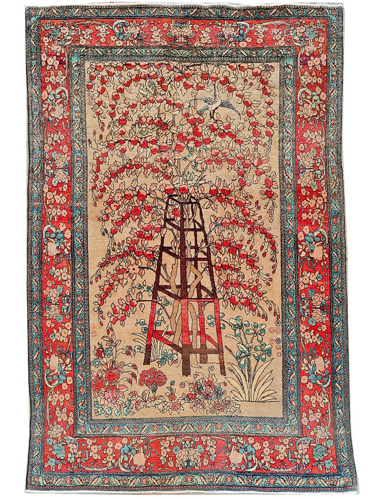 TAPPETO-KASHAN-MOHTASHAM-ANTICO-FONDO-ORO-MIS214X146-CM-1