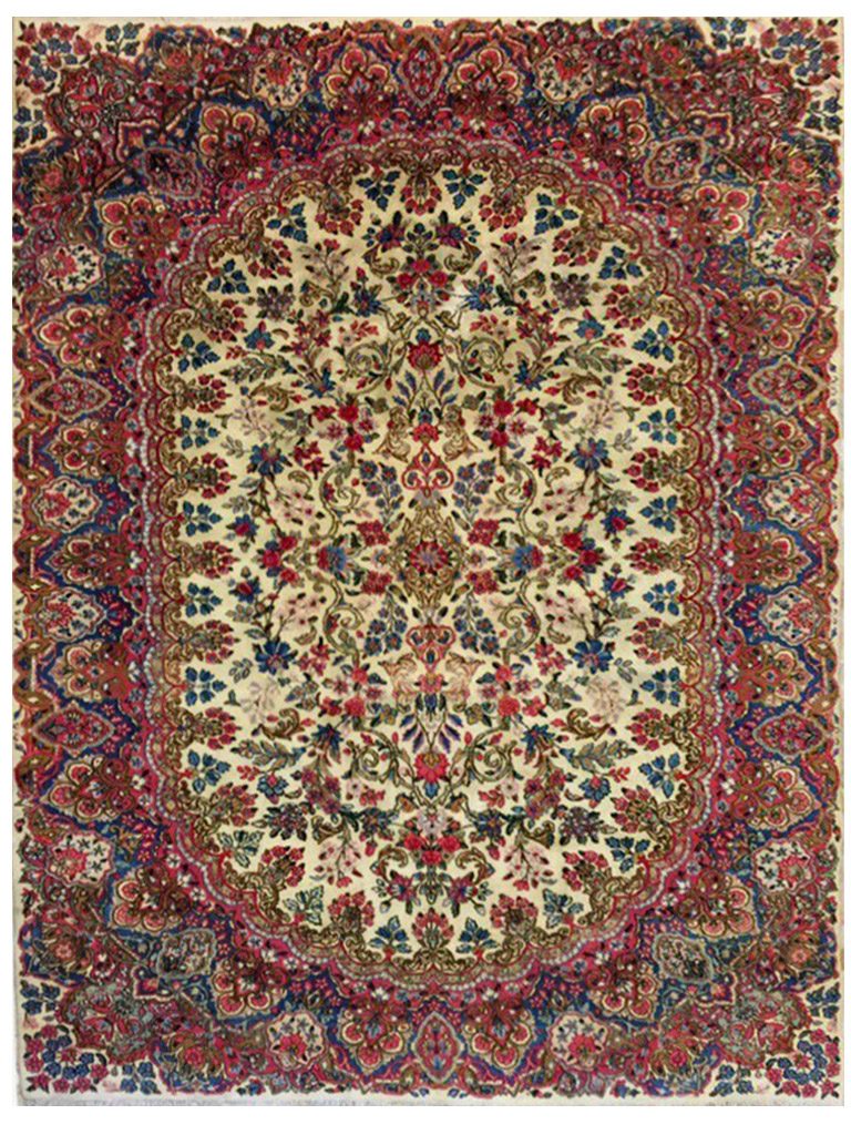 TAPPETO-KIRMAN-LAVAR-IMPERIALE-PERSIANO-ANTICO