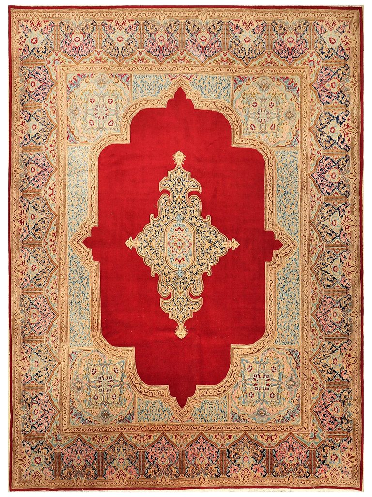 TAPPETO-KIRMAN-PERSIANO-LAVAR-VECCHIO-MIS-380x-287-CM-1