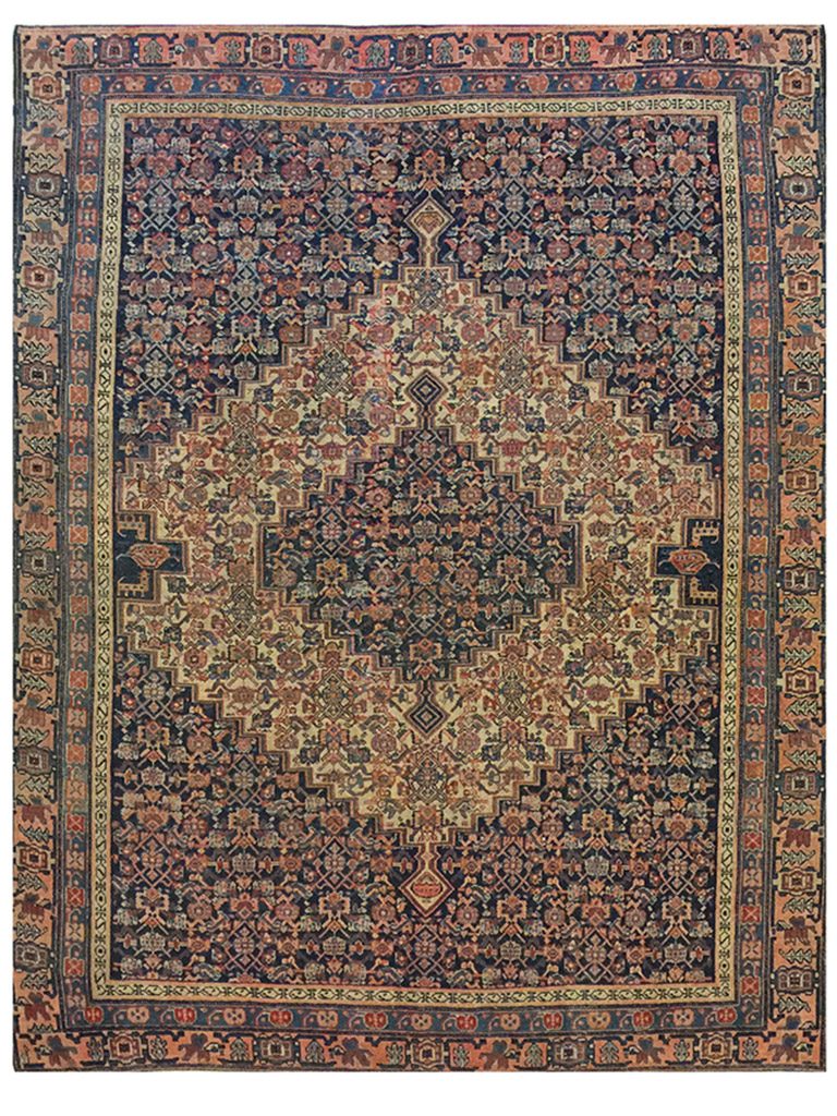 TAPPETO-SENNEH-KURDO-ANTICO-PERSIANO-MIS180x125-CM