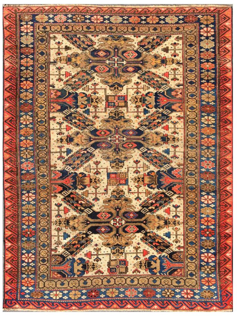 TAPPETO-SHIRVAN-ZEIKHUR-CAUCASO-ANTICO-MIS188x129-CM